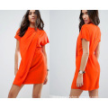 Drape Front Tab Side Mini Drape Dress